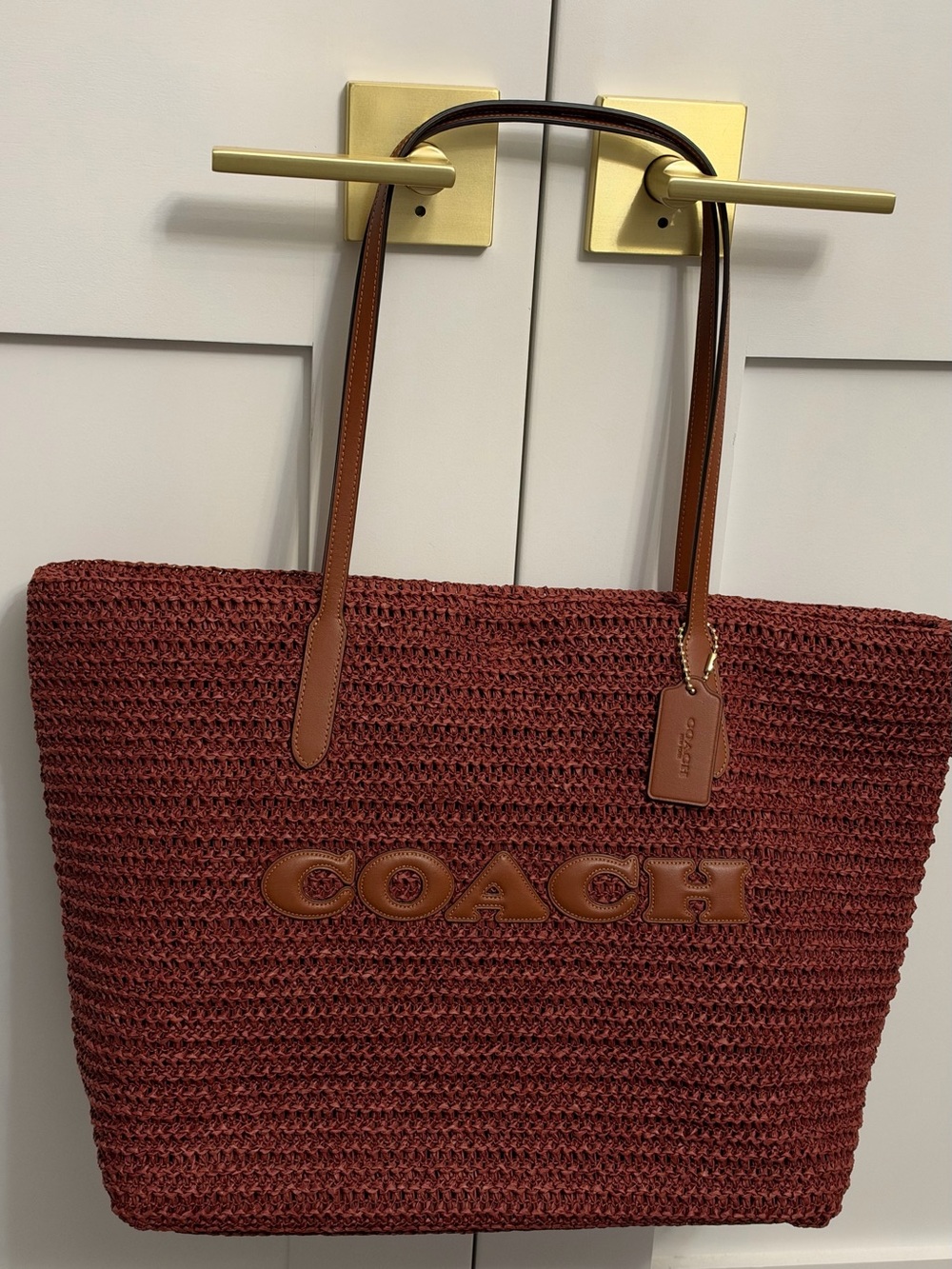 Coach Large City Tote Bag in Brick Red